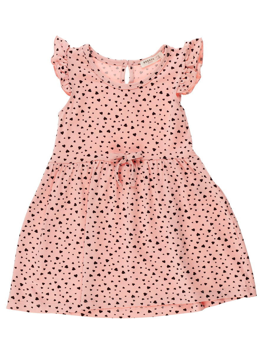 Платье для девочки Breeze сердечки мелкие персиковое 11147 - цена