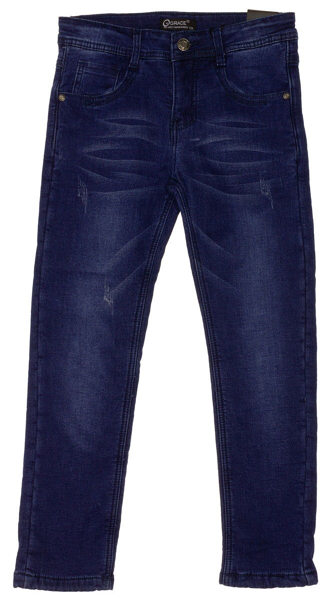 Утепленные джинсы для мальчика GRACE синие 82690 - цена