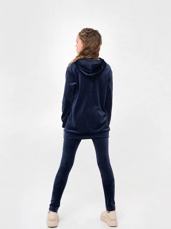 Велюровый костюм для девочки SMIL темно-синий 117313 - фото