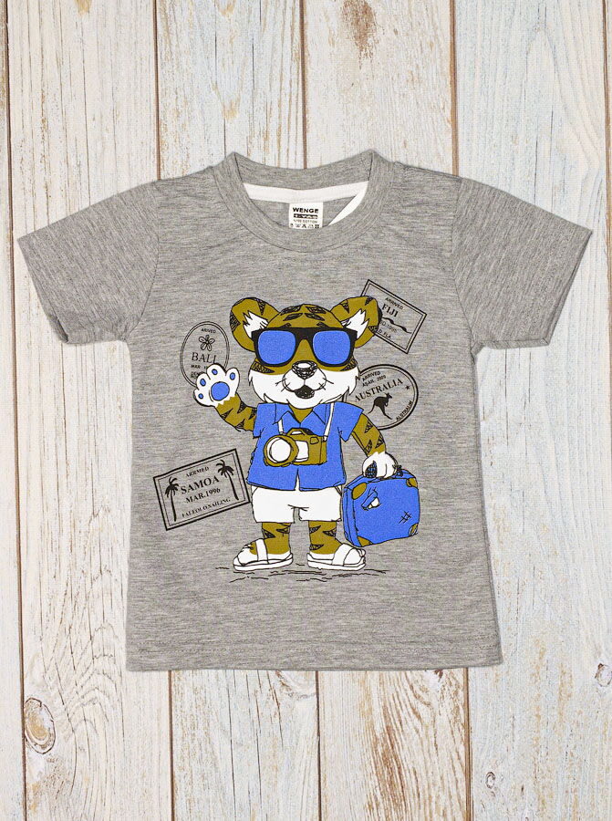 Футболка для мальчика Wenge Тигр серая 2086921 - фото