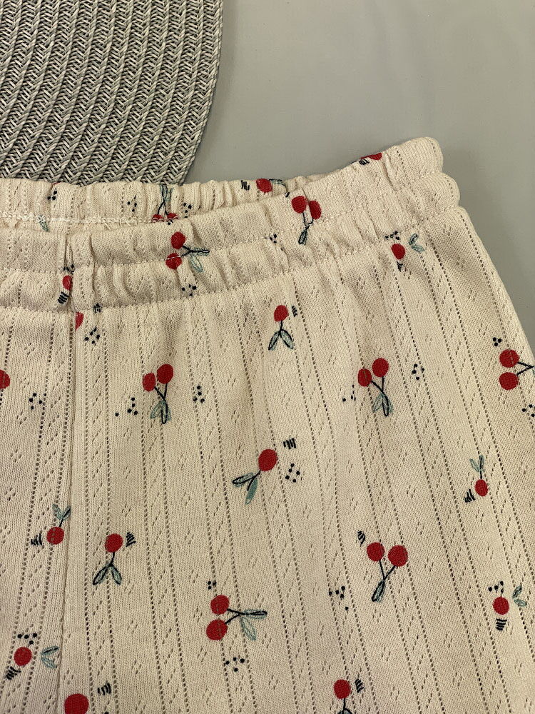 Летняя пижамка для девочки Mevis Вишенки бежевая 5039-02 - размеры