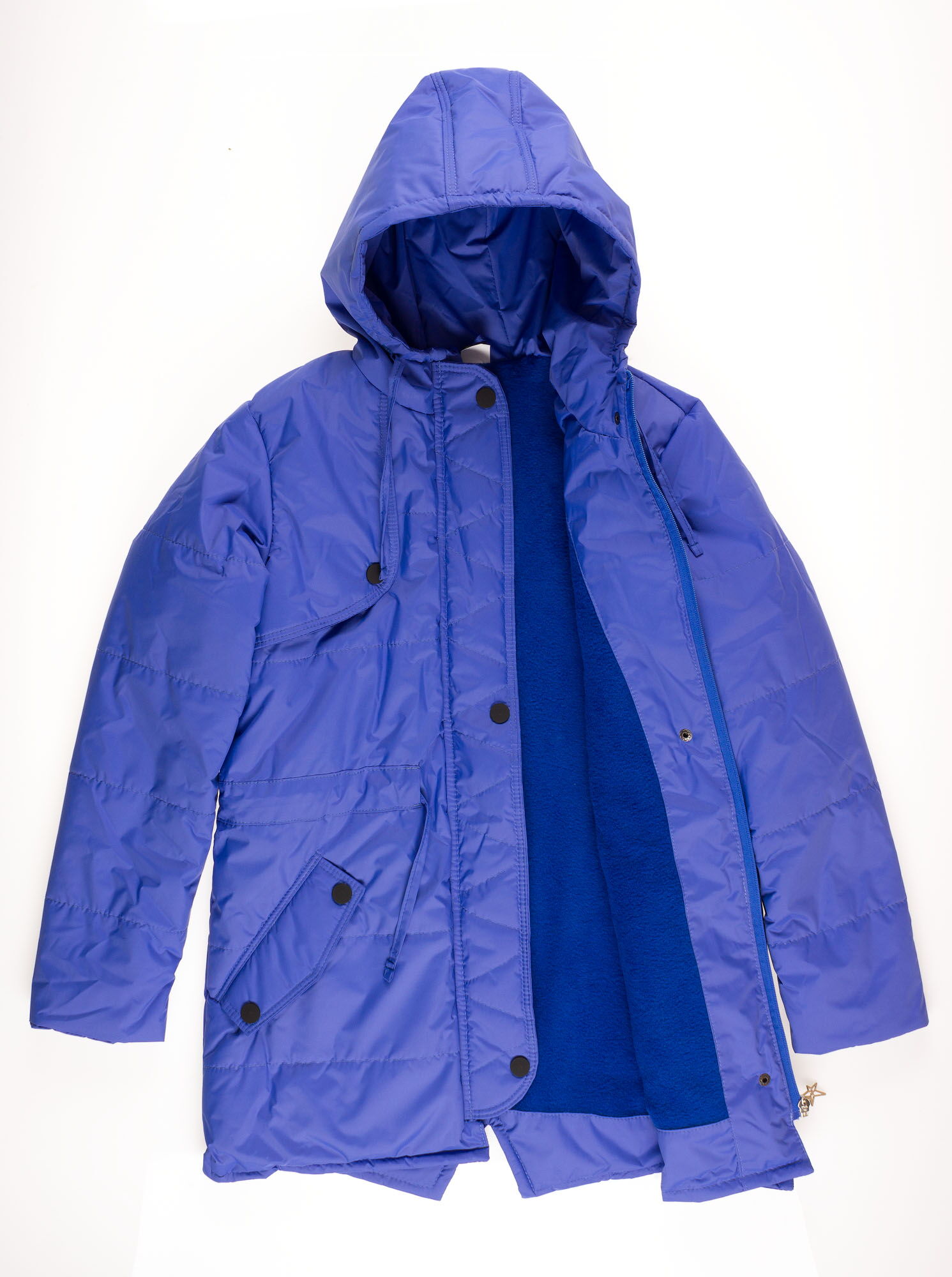 Куртка для девочки ОДЯГАЙКО синяя 22128 - картинка