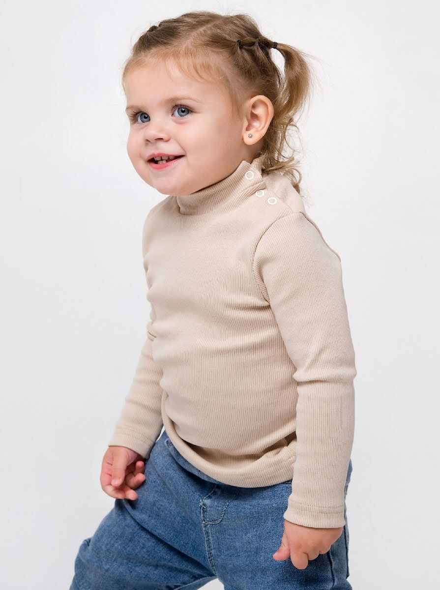 Гольф со стойкой утепленный кашкорс SMIL бежевый 114839 - фотография