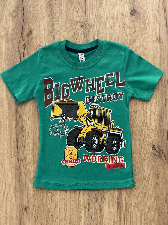 Футболка для мальчика Big Wheel зеленая 57424 - цена