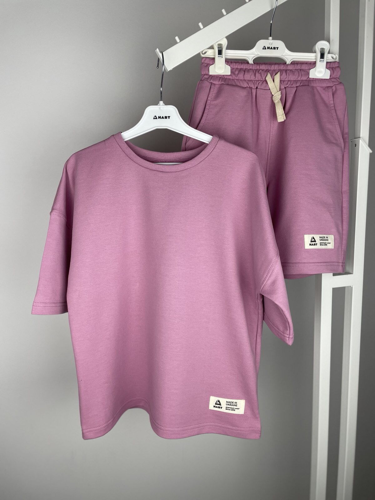 Костюм футболка и шорты для девочки Hart розовый 1237 - фото