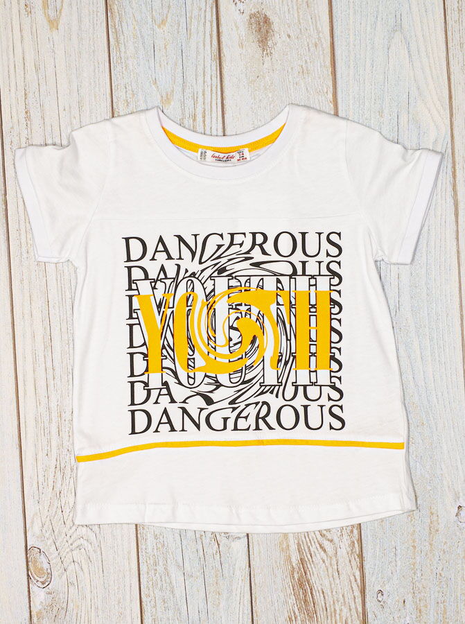 Футболка для мальчика Isobel Dangerous белая 12107 - фото