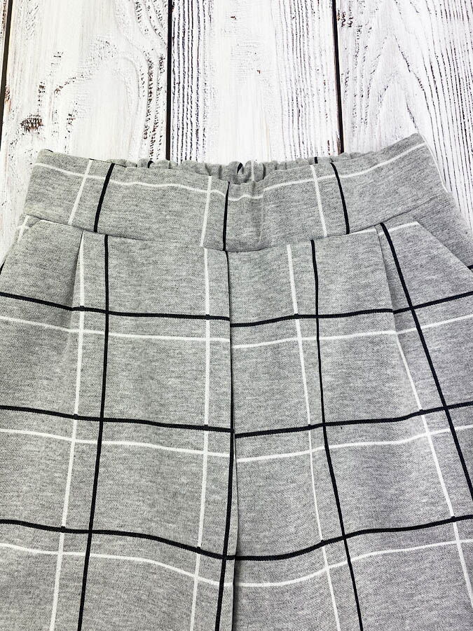 Костюм для девочки Mevis Клетка серый 3605-02 - картинка