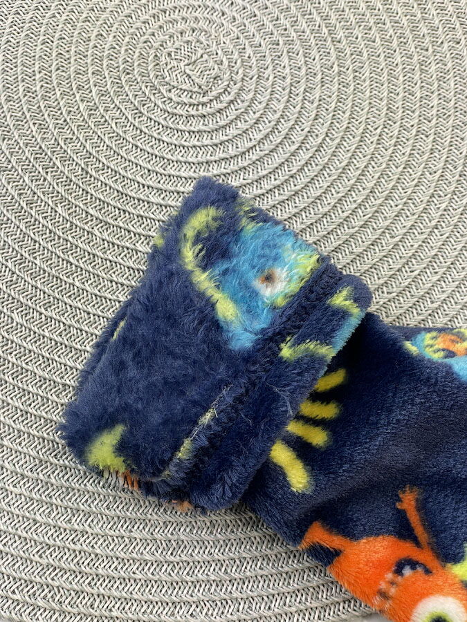 Халат вельсофт для мальчика Фламинго Монстры темно-синий 883-910 - размеры