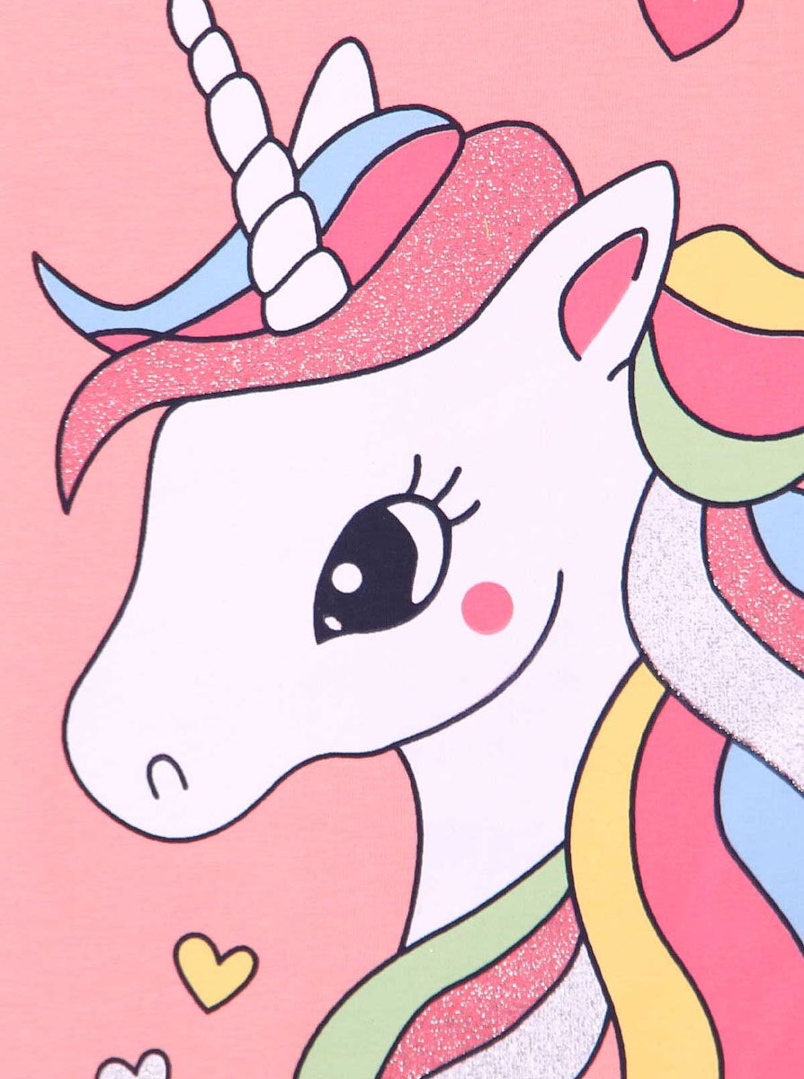 Туника для девочки Breeze Единорог персиковая 15744 - фотография