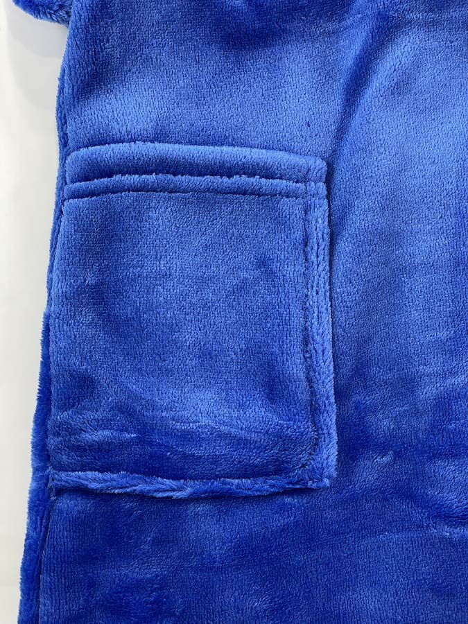 Теплый халат вельсофт детский Фламинго Дино синий 714-909 - фотография