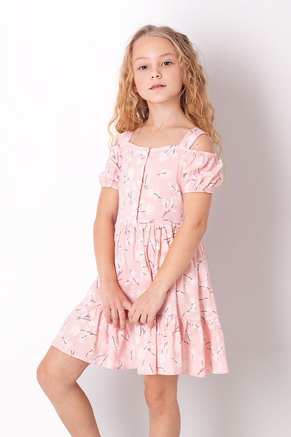Платье для девочки Mevis персиковое 3658-01 - цена