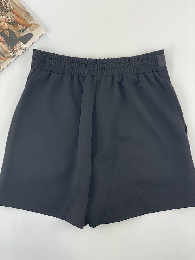 Школьные шорты для девочки Mevis черные 3795-02 - фотография