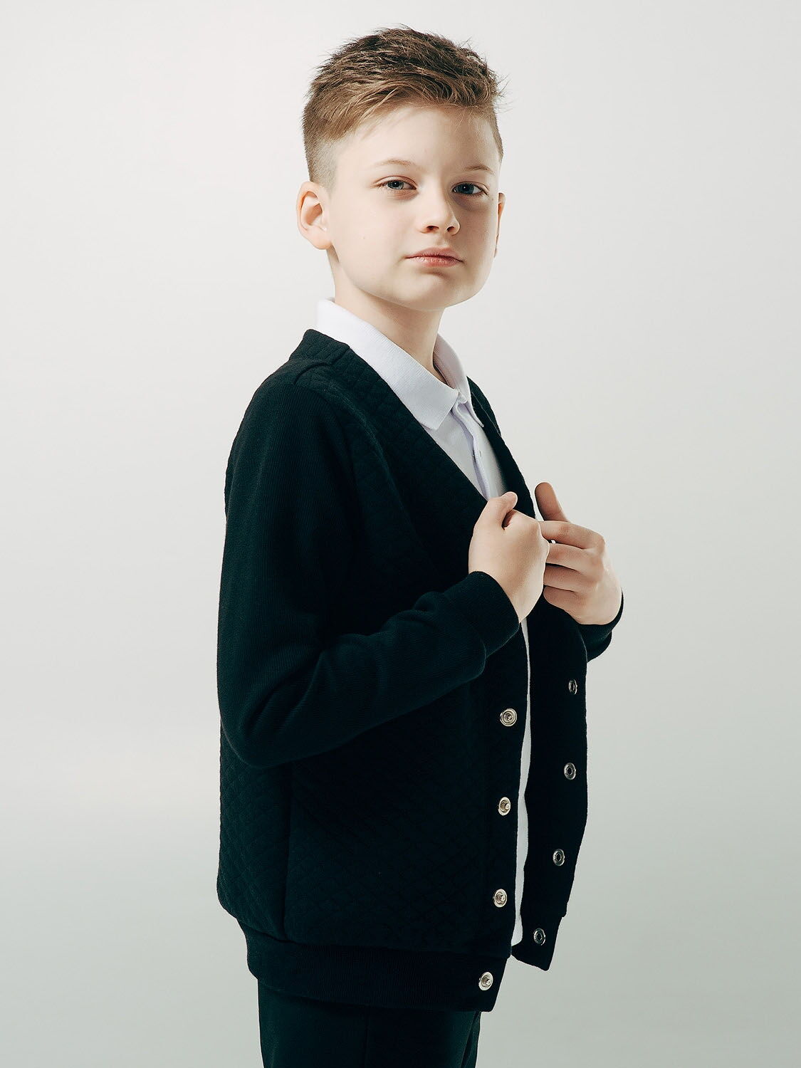 Пиджак трикотажный для мальчика SMIL черный 116347 - фотография