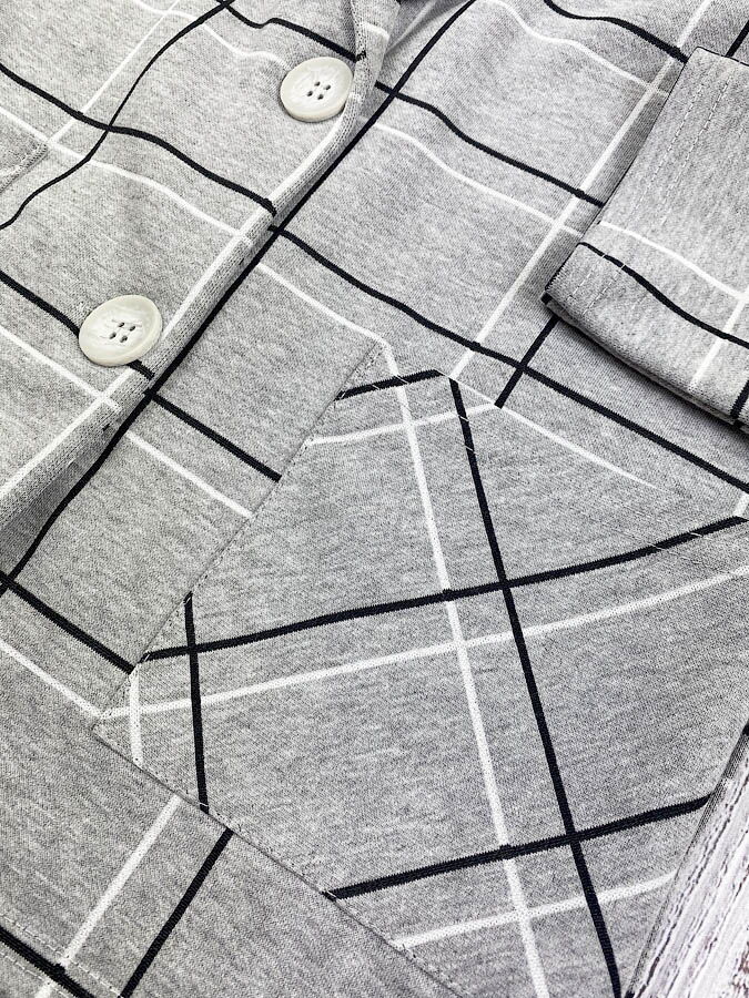 Костюм для девочки Mevis Клетка серый 3605-02 - размеры