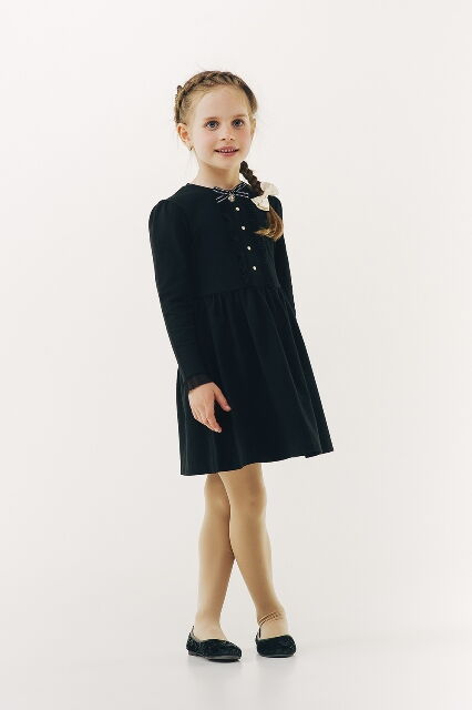 Платье школьное трикотажное SMIL черное 120218 - фотография