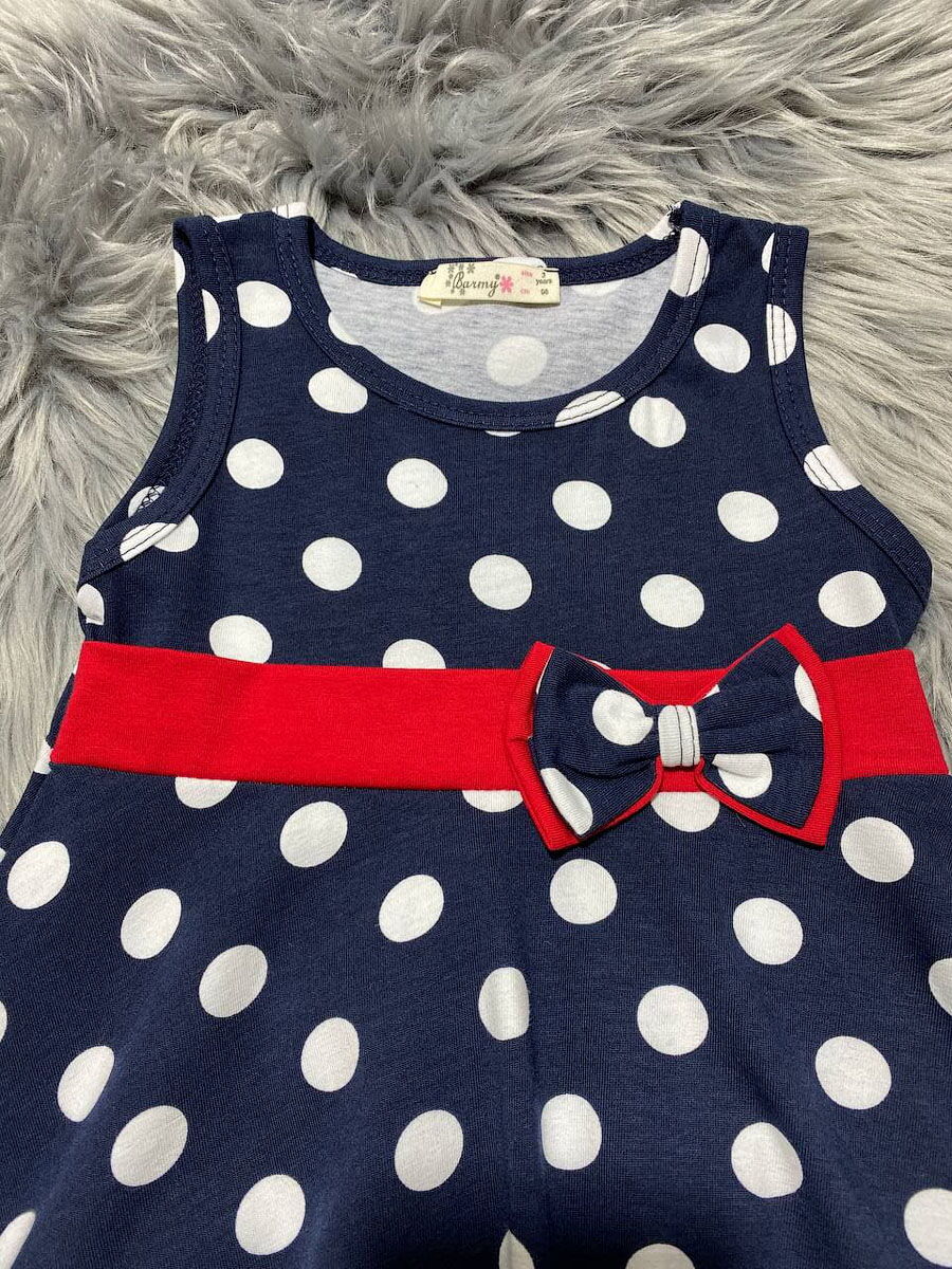 Сарафан для девочки Barmy Горошек темно-синий 0788 - размеры
