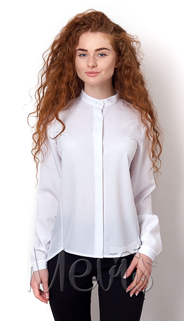 Блузка с длинным рукавом для девочки Mevis белая 2479-01 - цена