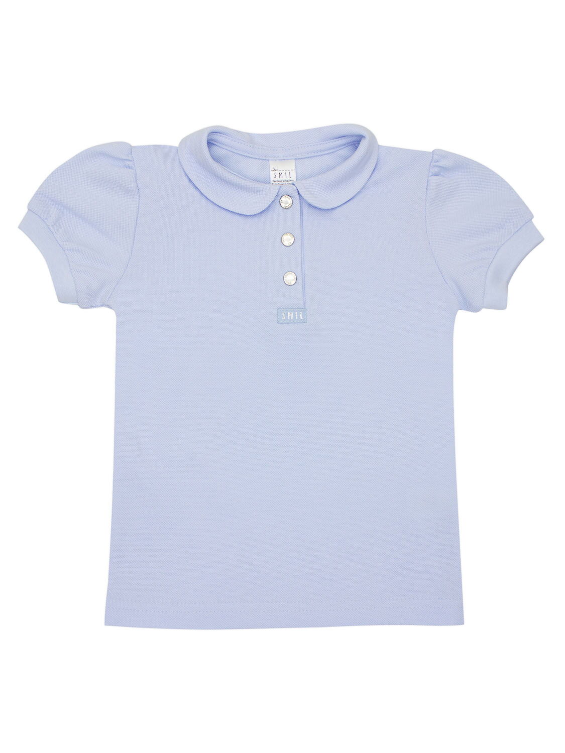 Блузка-поло с коротким рукавом SMIL голубая 114669 - цена