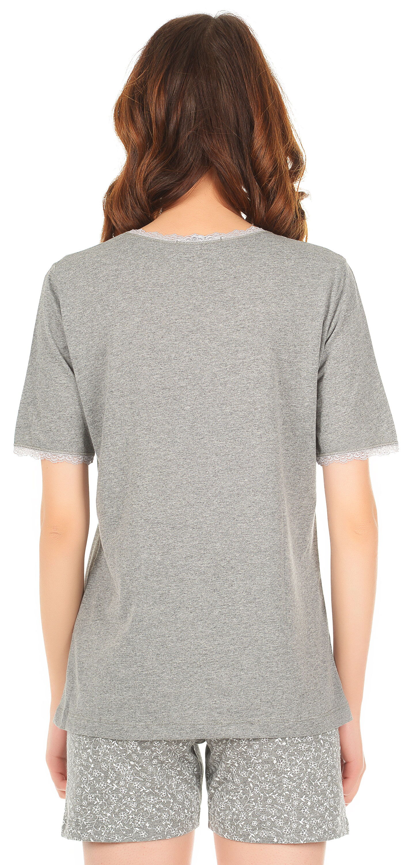  Комплект женский (футболка+шорты) MISS FIRST NINFEA серый - фото