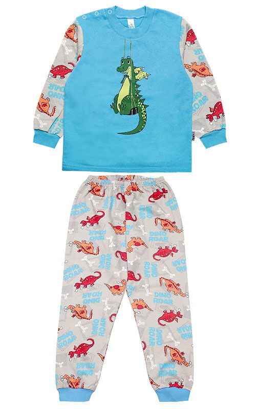 Утепленная пижама для мальчика GABBI синяя 11886 - цена