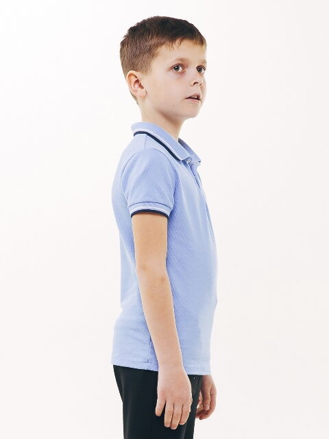Поло с коротким рукавом для мальчика SMIL синее 114659/114660/114661 - фото