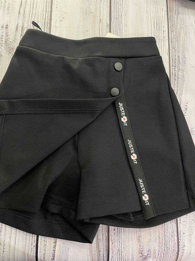 Юбка-шорты для девочки Mevis черная 4159-02 - фотография