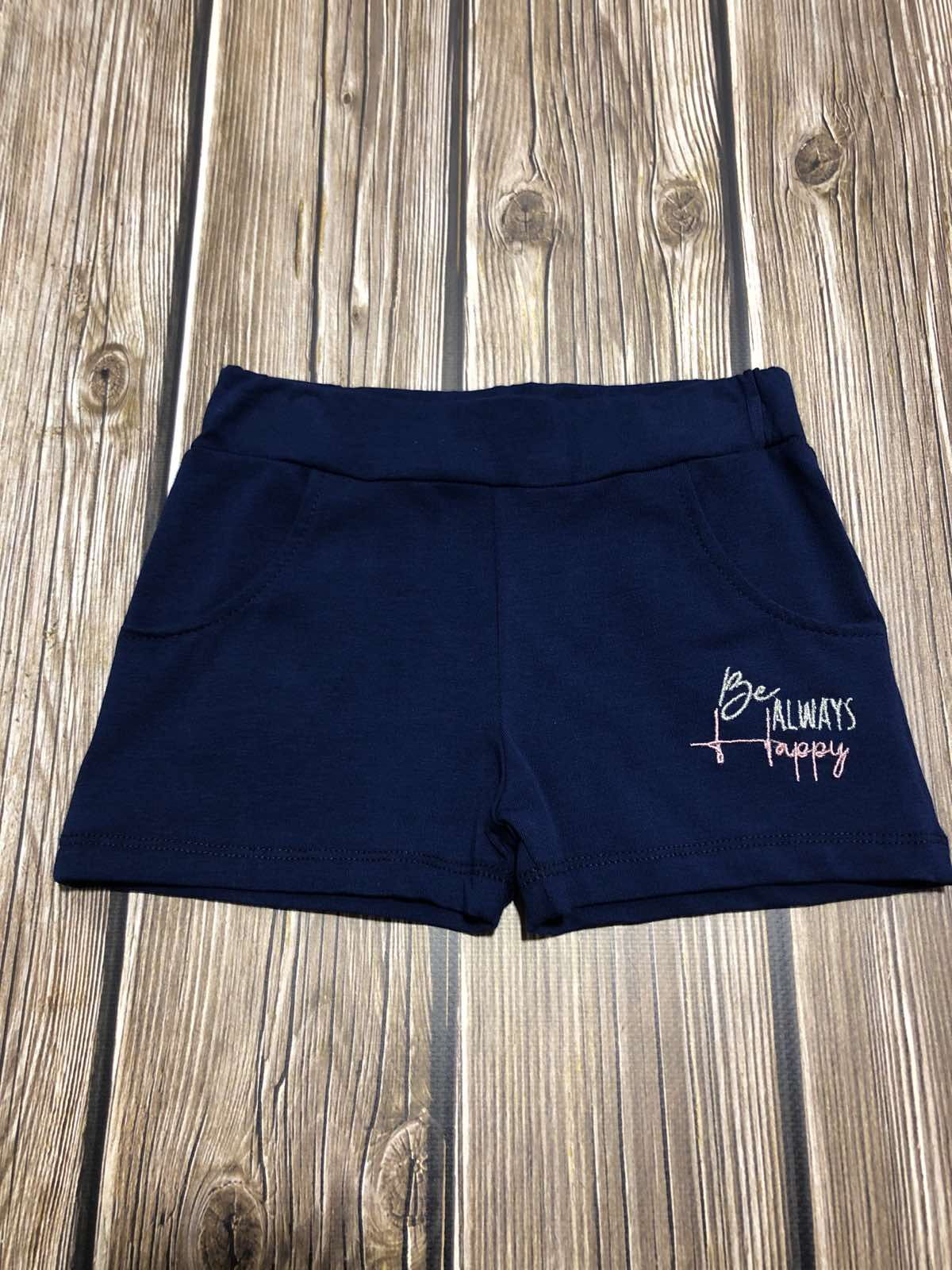 Трикотажные шорты для девочки Фламинго Summer синие 950-421 - цена