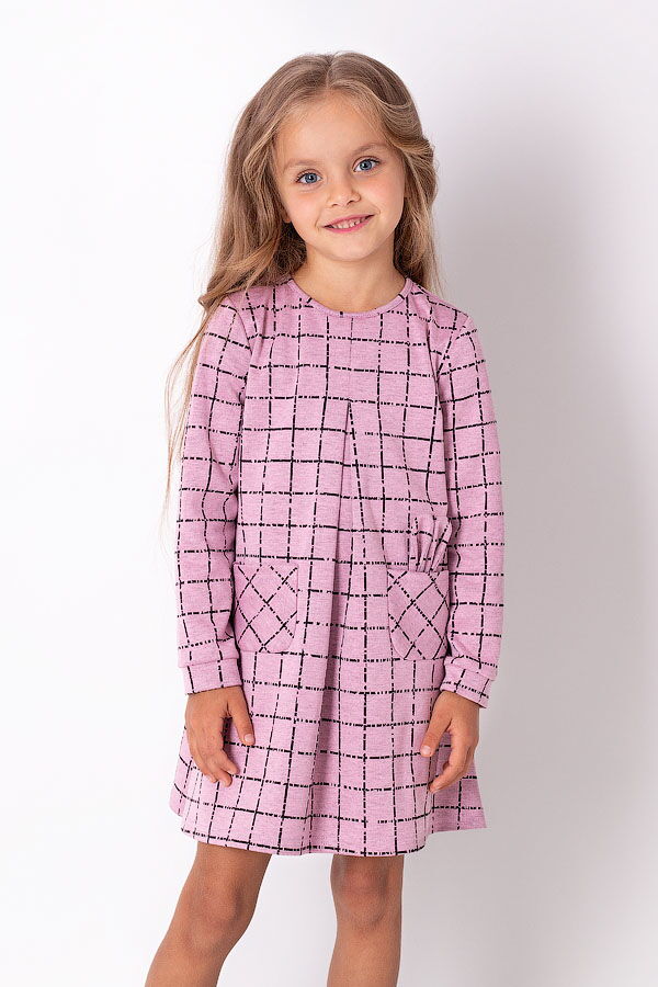Трикотажное платье для девочки Mevis розовое 3557-01 - цена