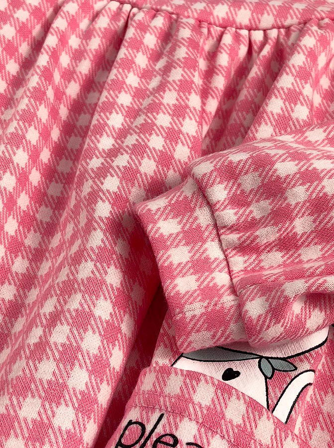 Трикотажное платье для девочки Mevis Котик розовое 3636-01 - размеры