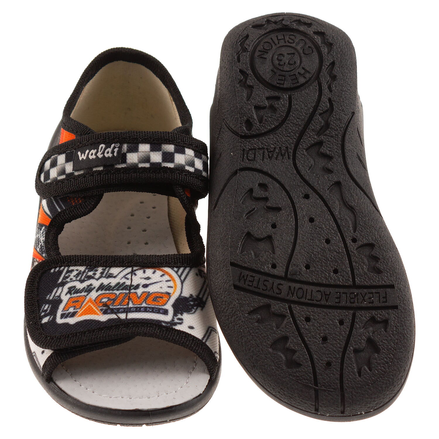 Сандалики для мальчика Waldi Адам черные Racing 360-049 - фотография