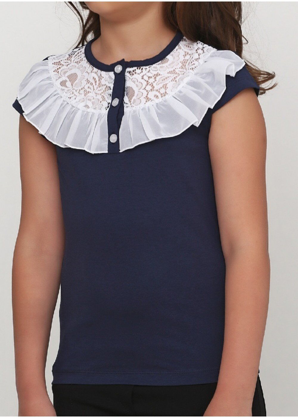 Трикотажная блузка для девочки Vidoli синяя 19598 - размеры