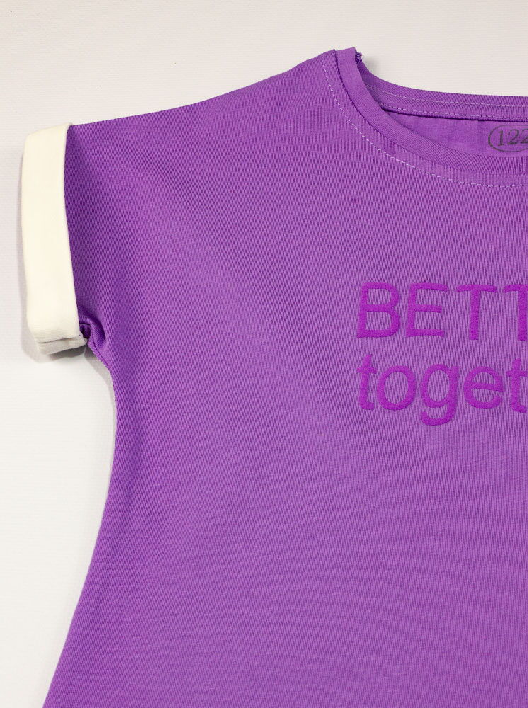 Комплект футболка и шорты для девочки Фламинго лаванда 837-416 - фотография