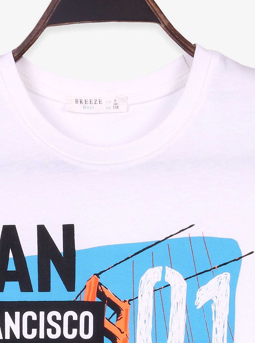 Футболка для мальчика Breeze San Francisco белая 15963 - фото