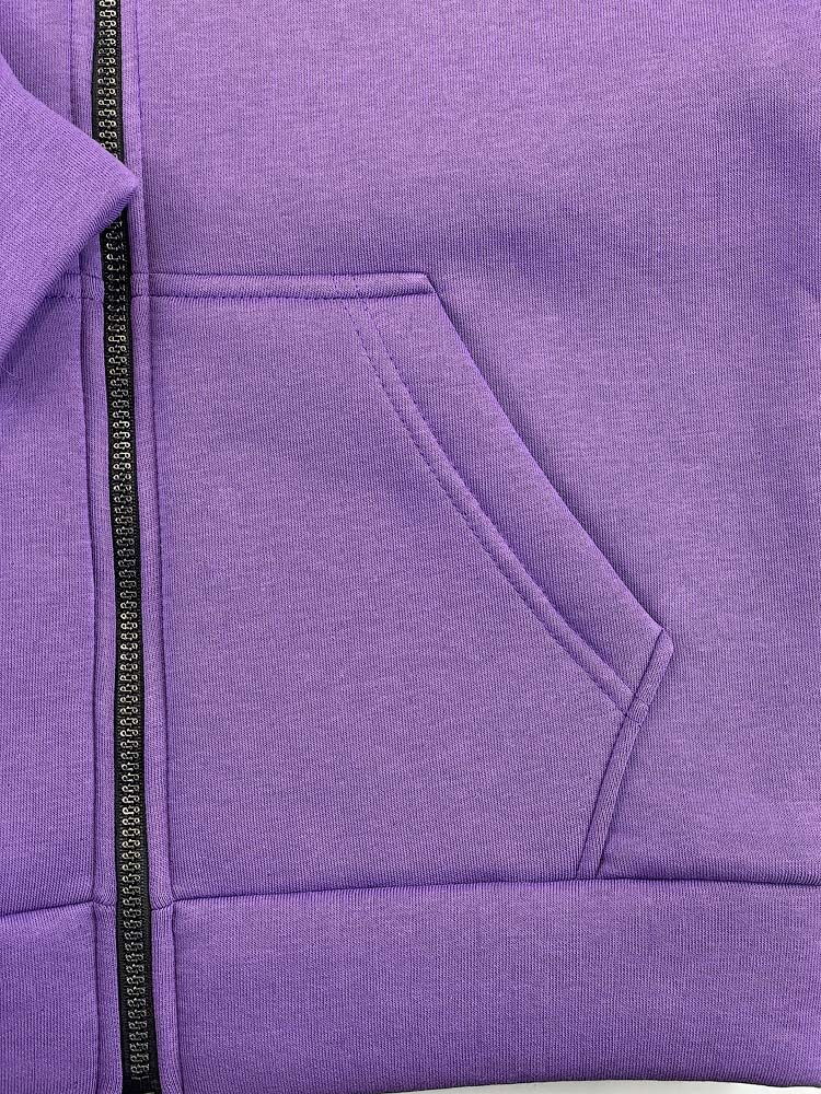 Утепленная кофта на замке для девочки фиолетовая 2211 - размеры