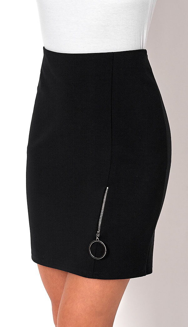 Трикотажная школьная юбка Mevis черная 2697-02 - цена