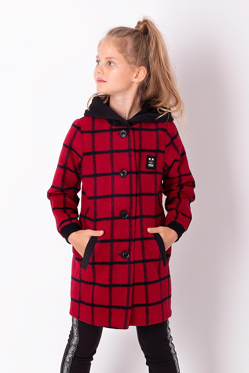 Пальто для девочки Mevis красное 3515-03 - цена