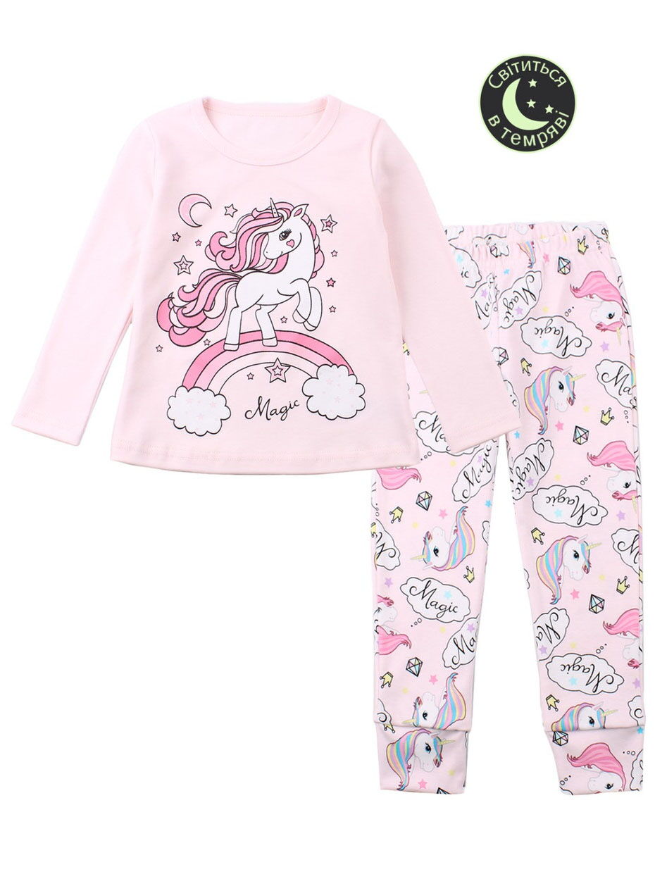 Пижама для девочки Фламинго Единорог на радуге пудра 245-236 - цена