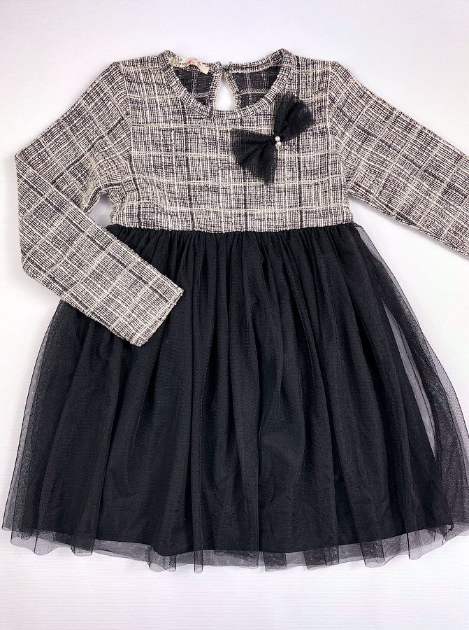 Платье с бантиком для девочки Barmy серое 0546 - цена