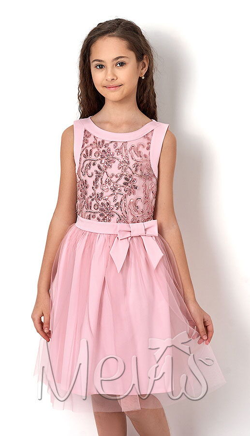 Нарядное платье для девочки Mevis розовое 2776-01 - цена