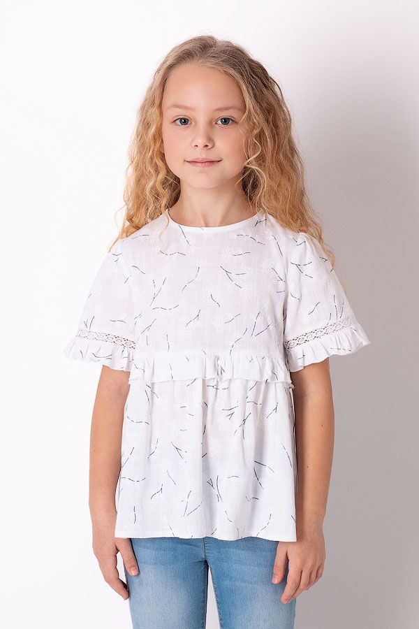 Блузка для девочки Mevis белая 3656-02 - цена