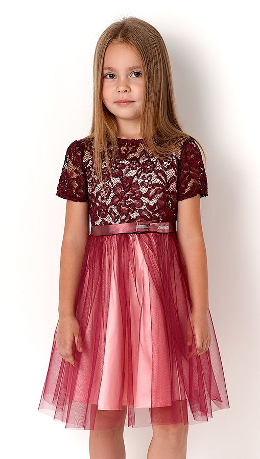 Нарядное платье для девочки Mevis фиолетовое 3137-03 - цена