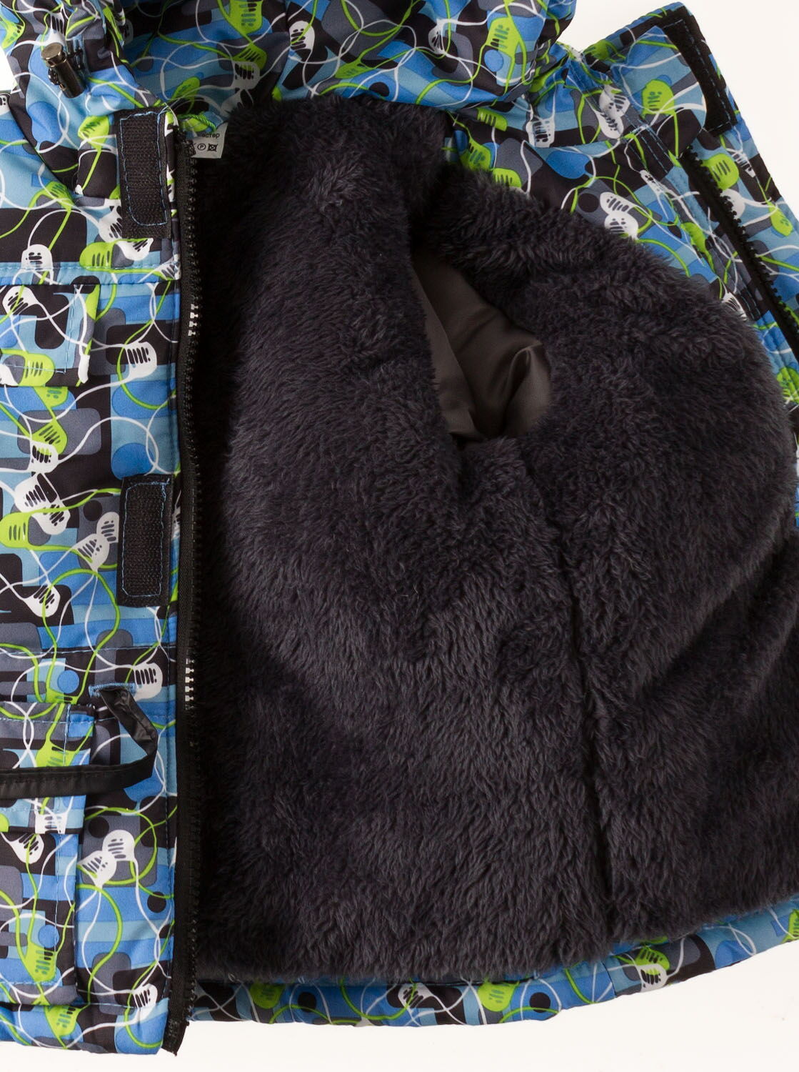 Куртка зимняя для мальчика Одягайко голубой абстракт 20055 - фотография