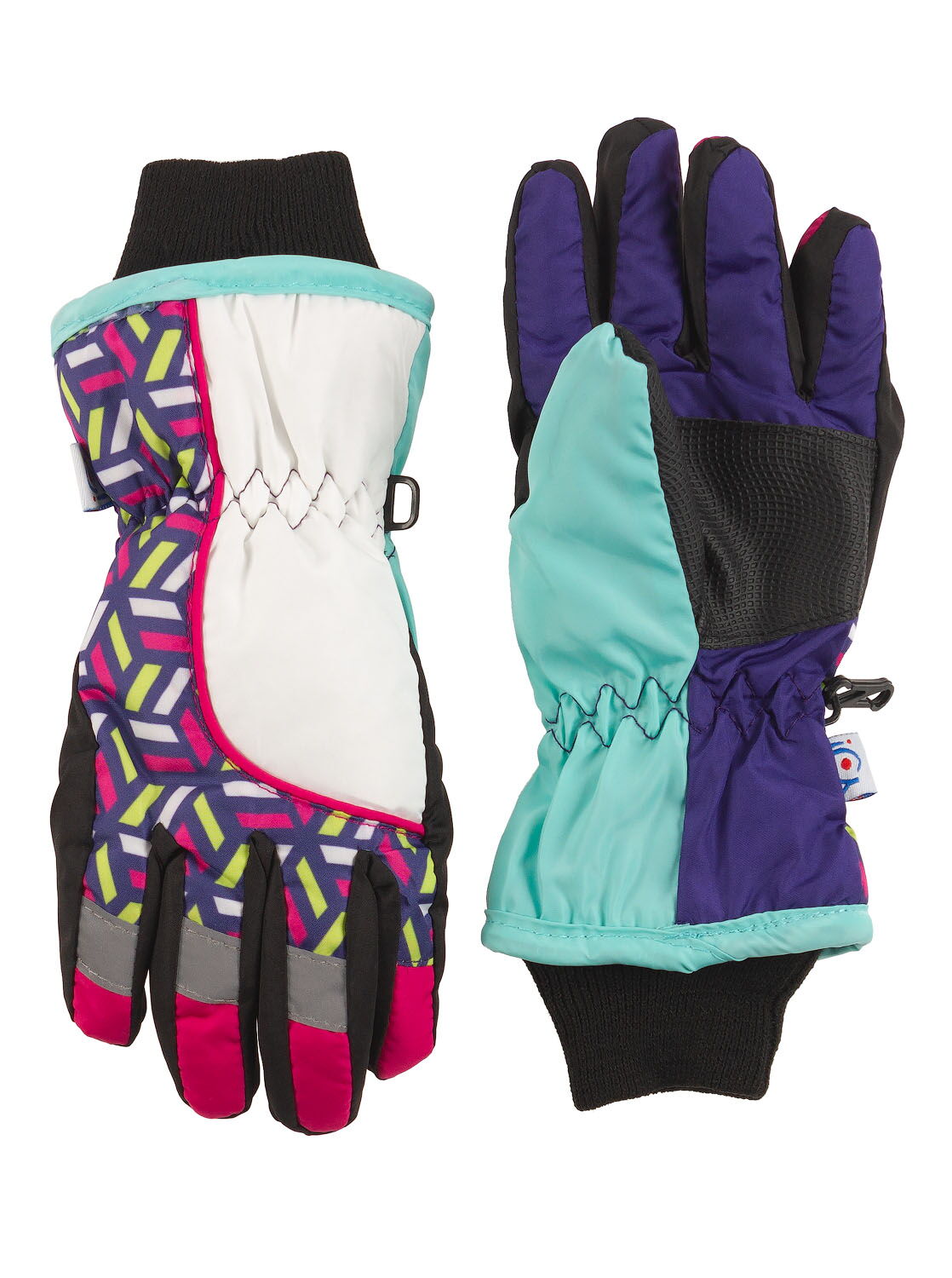 Перчатки для девочки зимние из непромокаемой ткани YO! Абстракт фиолетовые RN-035 - цена
