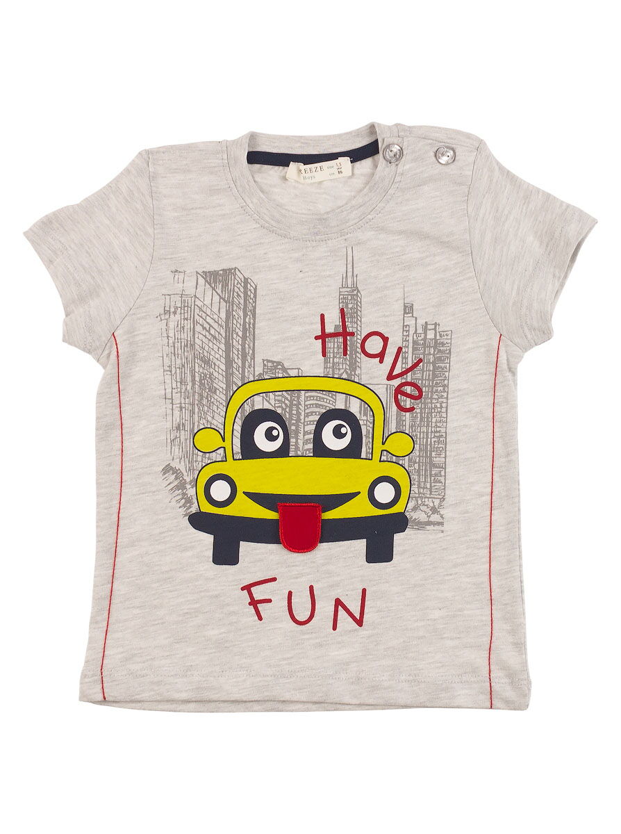 Комплект футболка и шорты Breeze Машинка серый 11811 - фото