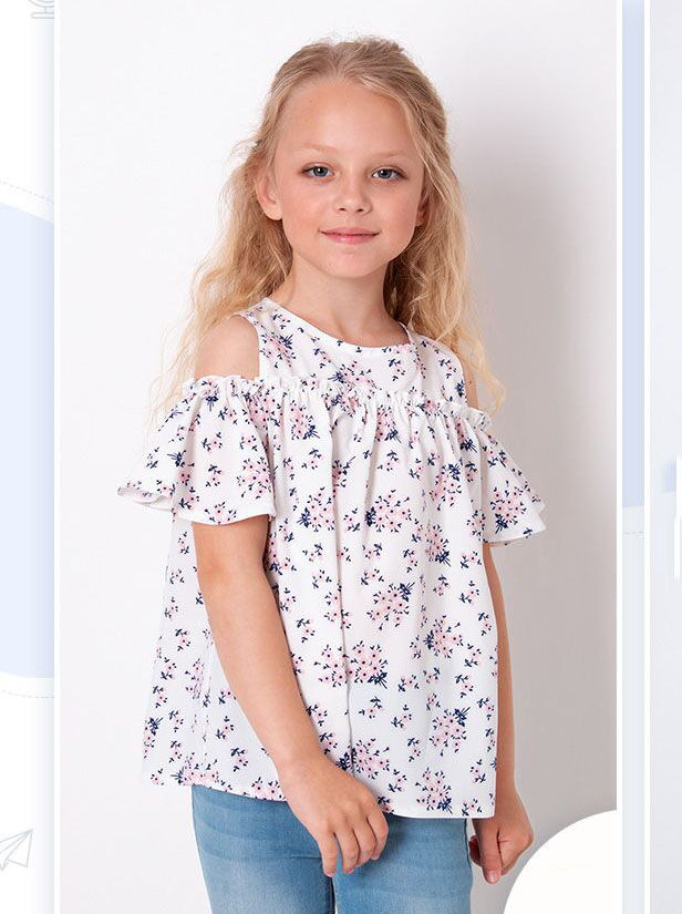 Блузка для девочки Mevis белая 3430-02 - цена