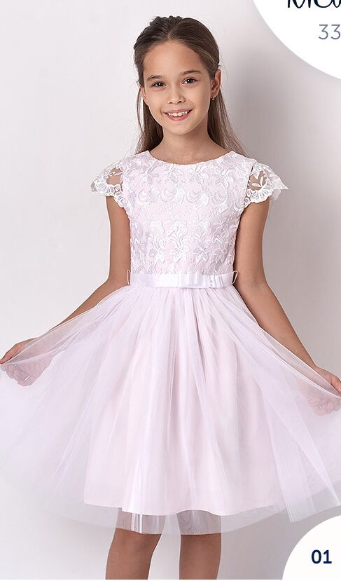 Нарядное платье для девочки Mevis пудра 3320-01 - цена