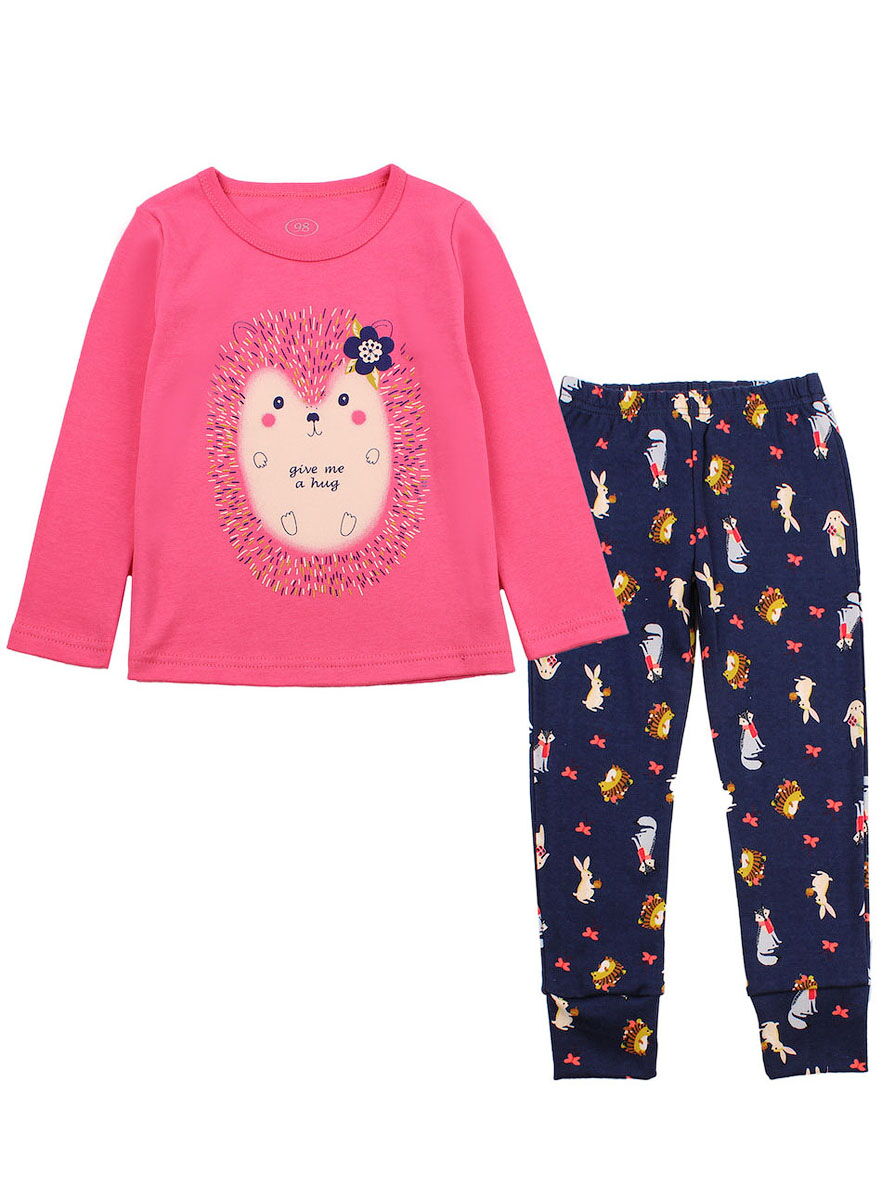Пижама для девочки Фламинго Ёжик коралловая 245-222 - цена