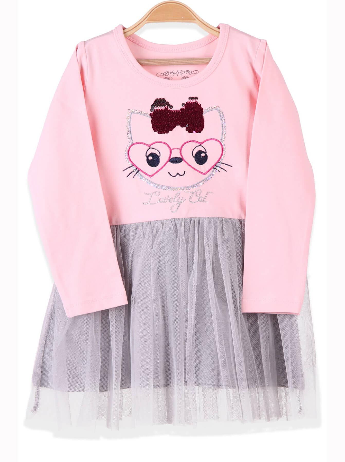 Платье для девочки Breeze Кошечка-умняшка розовое 14046 - цена