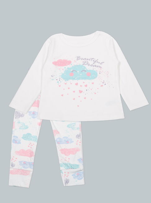 Пижама для девочки Фламинго Облачко молочная 245-222 - цена