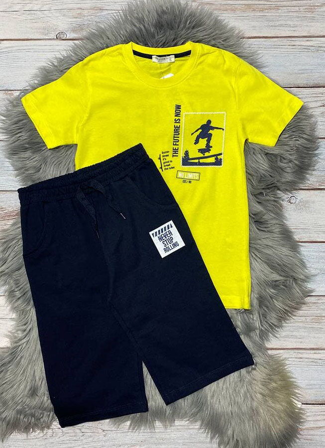 Комплект футболка и шорты для мальчика Breeze желтый 13498 - цена